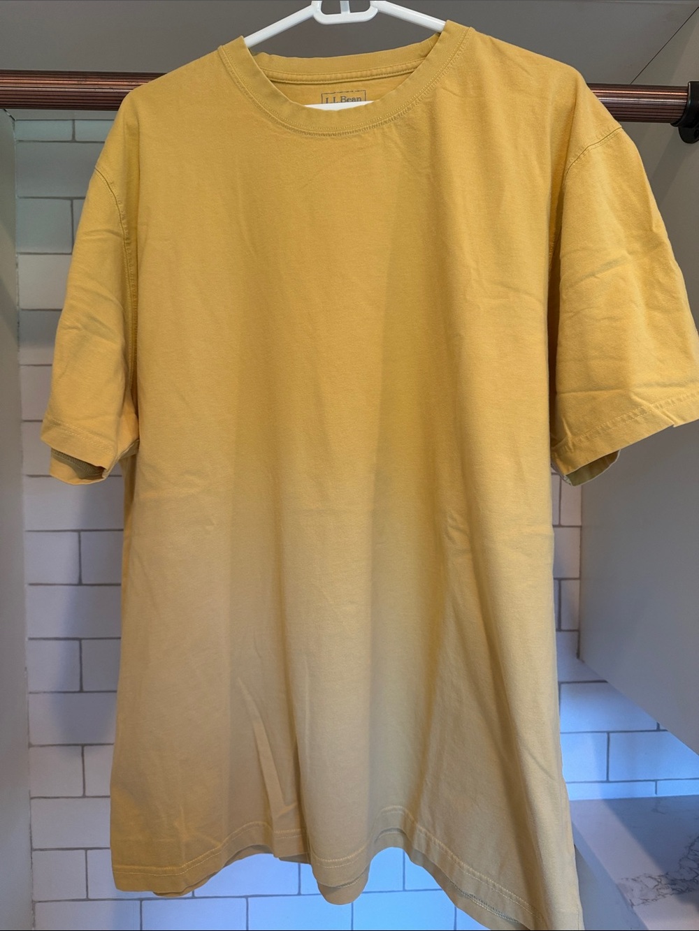 L.L. Bean Men’s Unshrinkable Tee Shirt Mustard Yellow